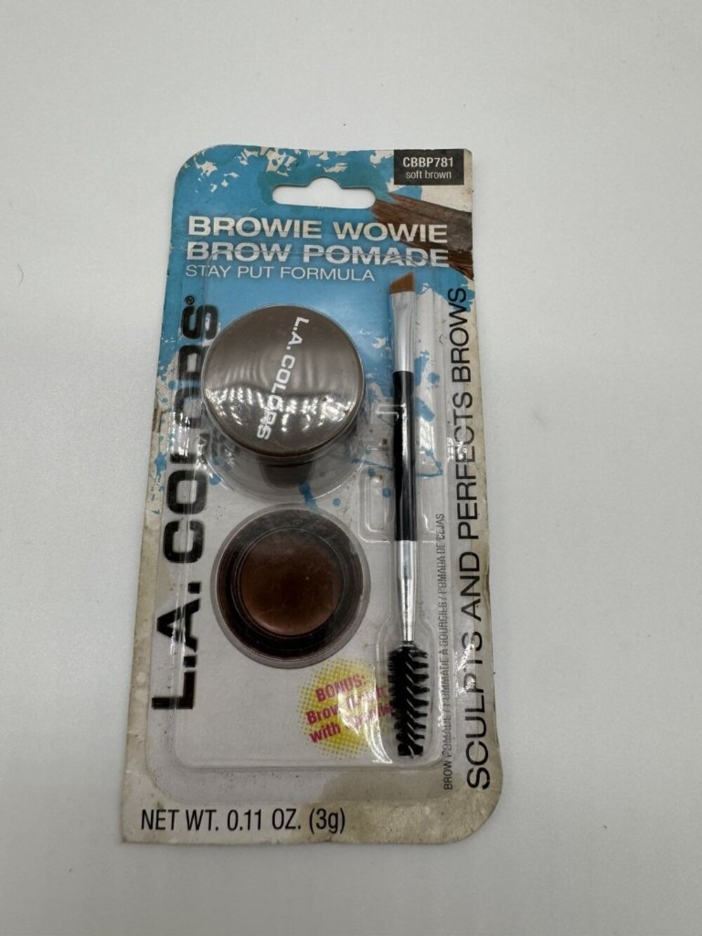 L.A. Colors Browie Wowie Brow Pomade 2 Piece Set Soft Brown CBBP781 New
